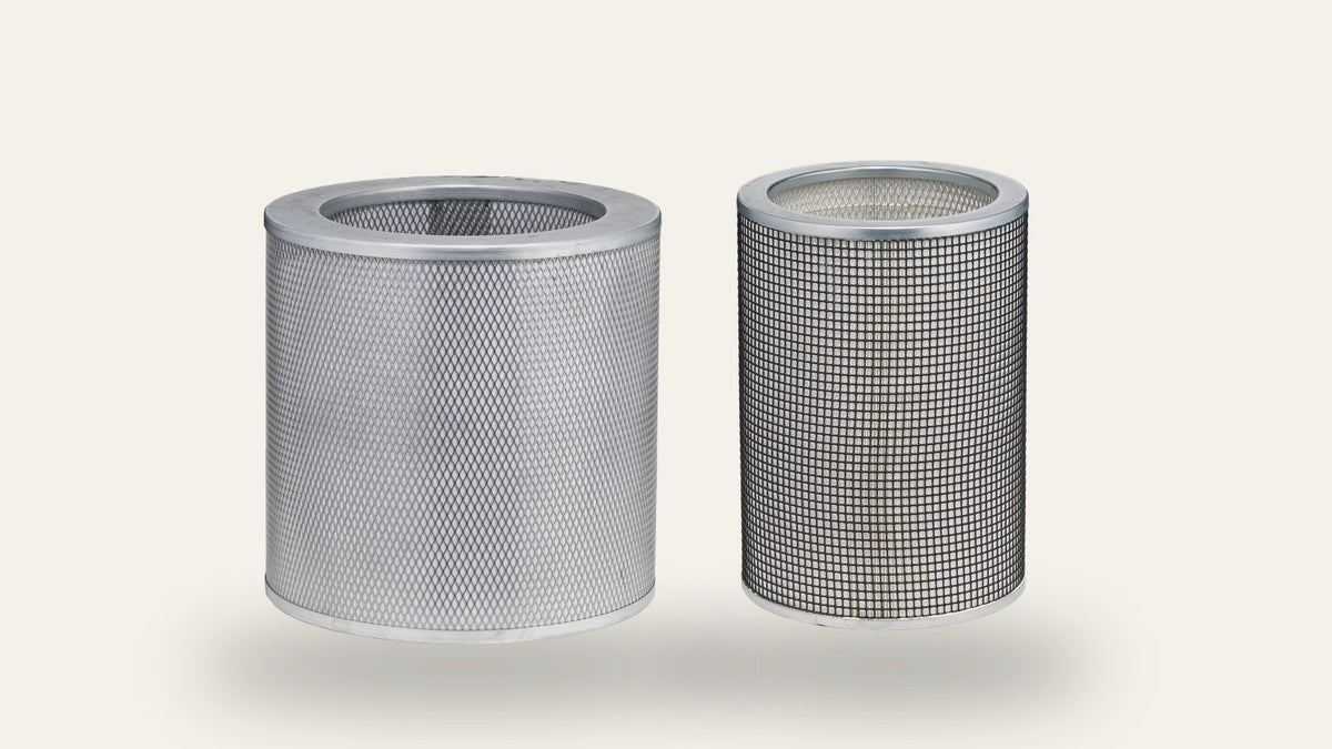 Airpura carbon filter and HEPA filter side by side, the filter types explained