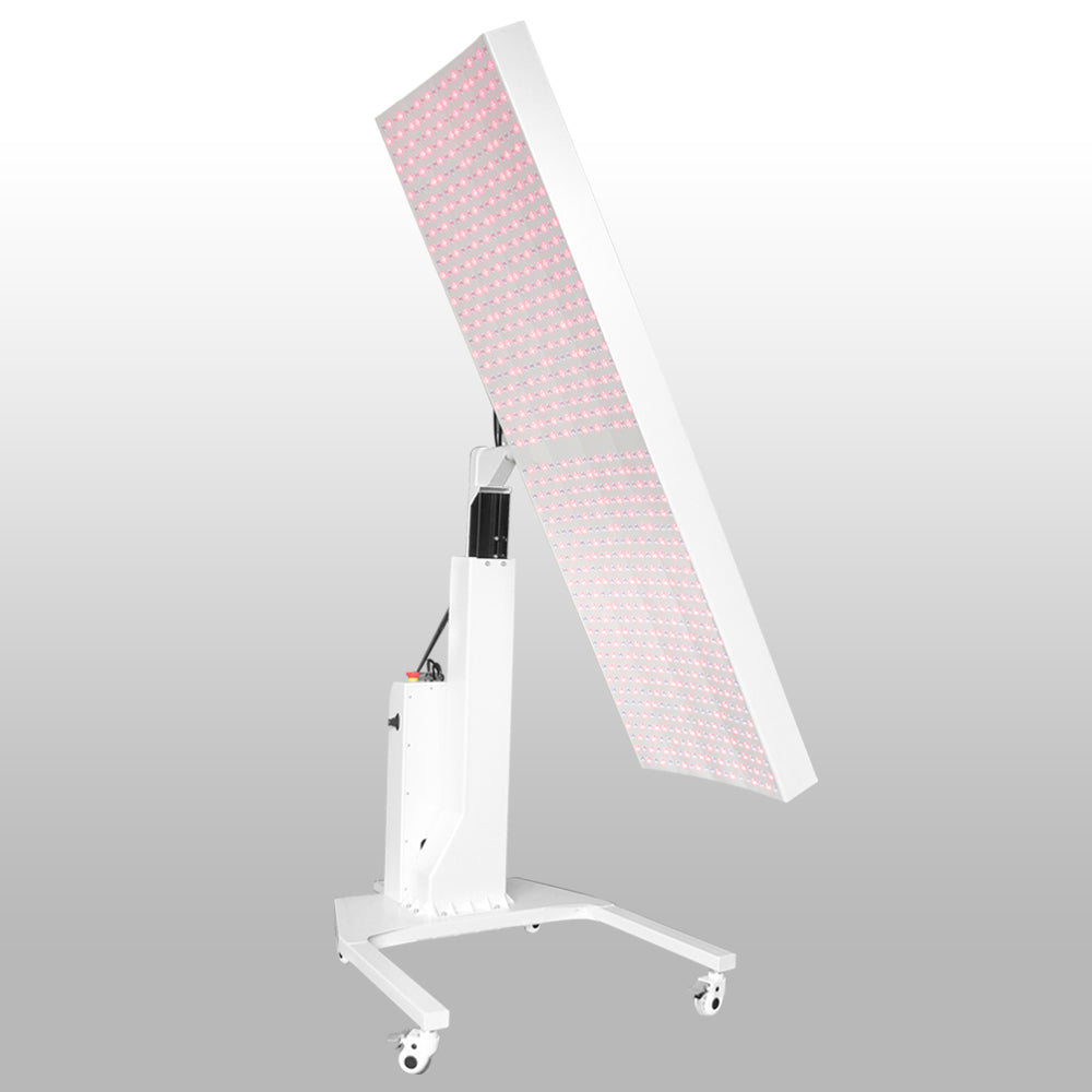 BioLight Adapt System panel tilted downward on its rolling stand, LEDs lit