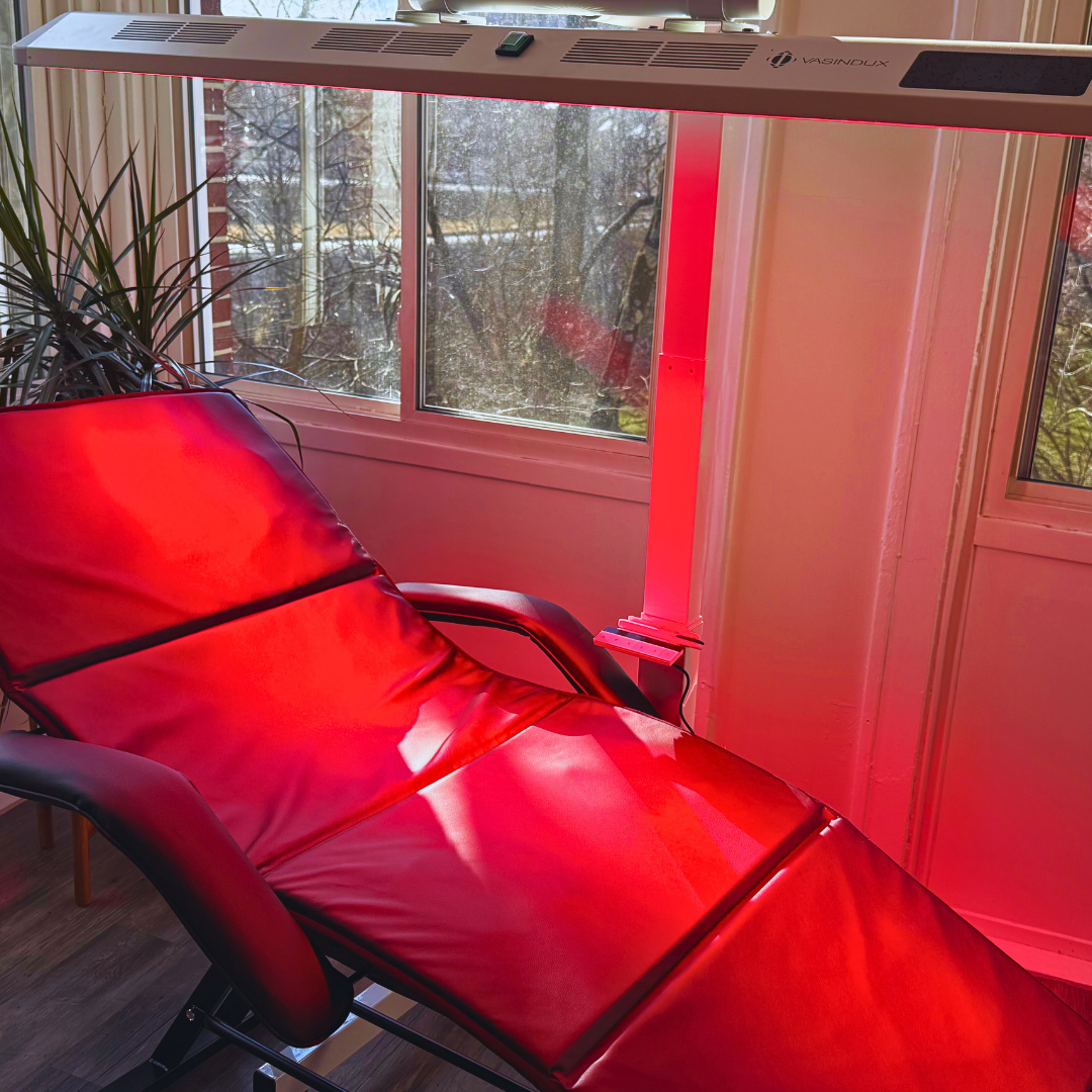 GENX PRO 2.0 panel over a lounger during a light session