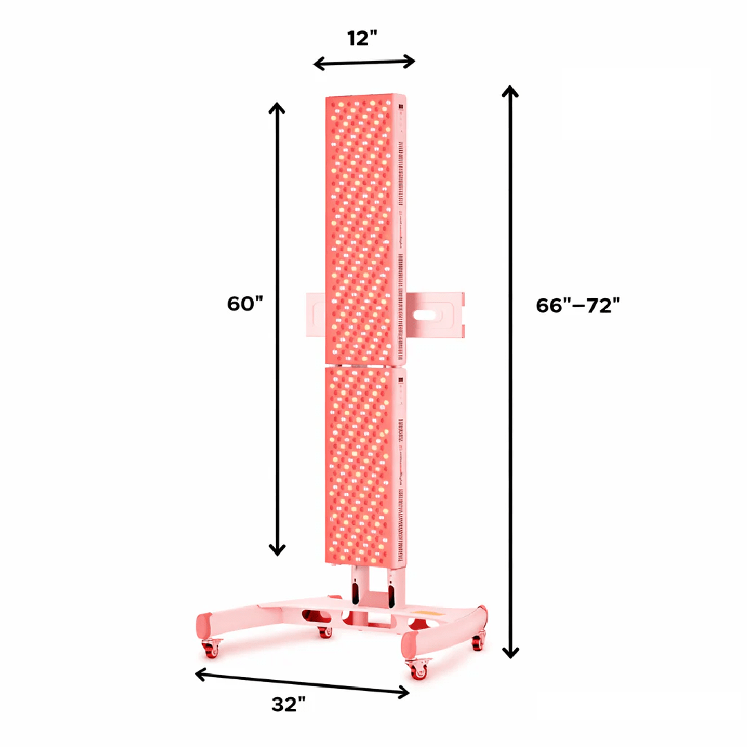 MitoPRO 1000+ and 1500+ combo dimensions, vertical on the stand