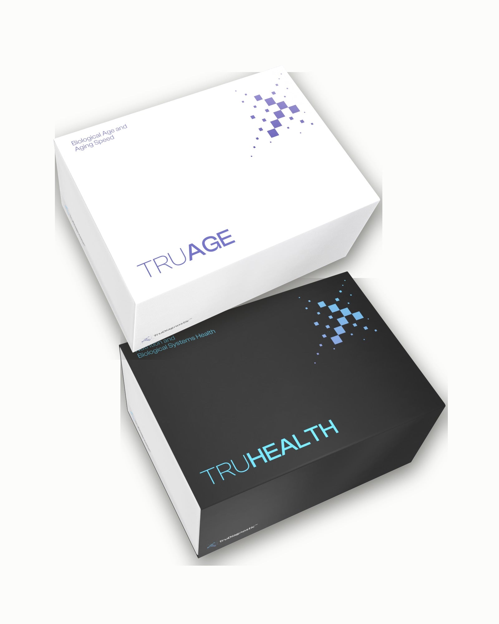 TruAge and TruHealth test kit boxes