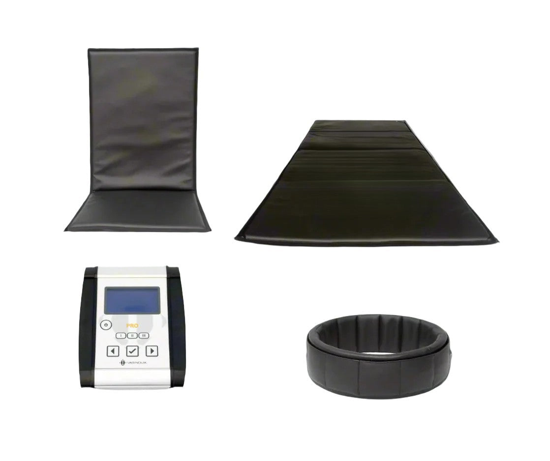 Vasindux PEMF Pro Package: controller, full body mat, chair mat and therapy ring