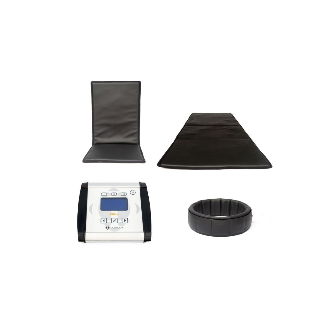 Vasindux PEMF Pro+ Package: controller, full body mat, chair mat and therapy ring
