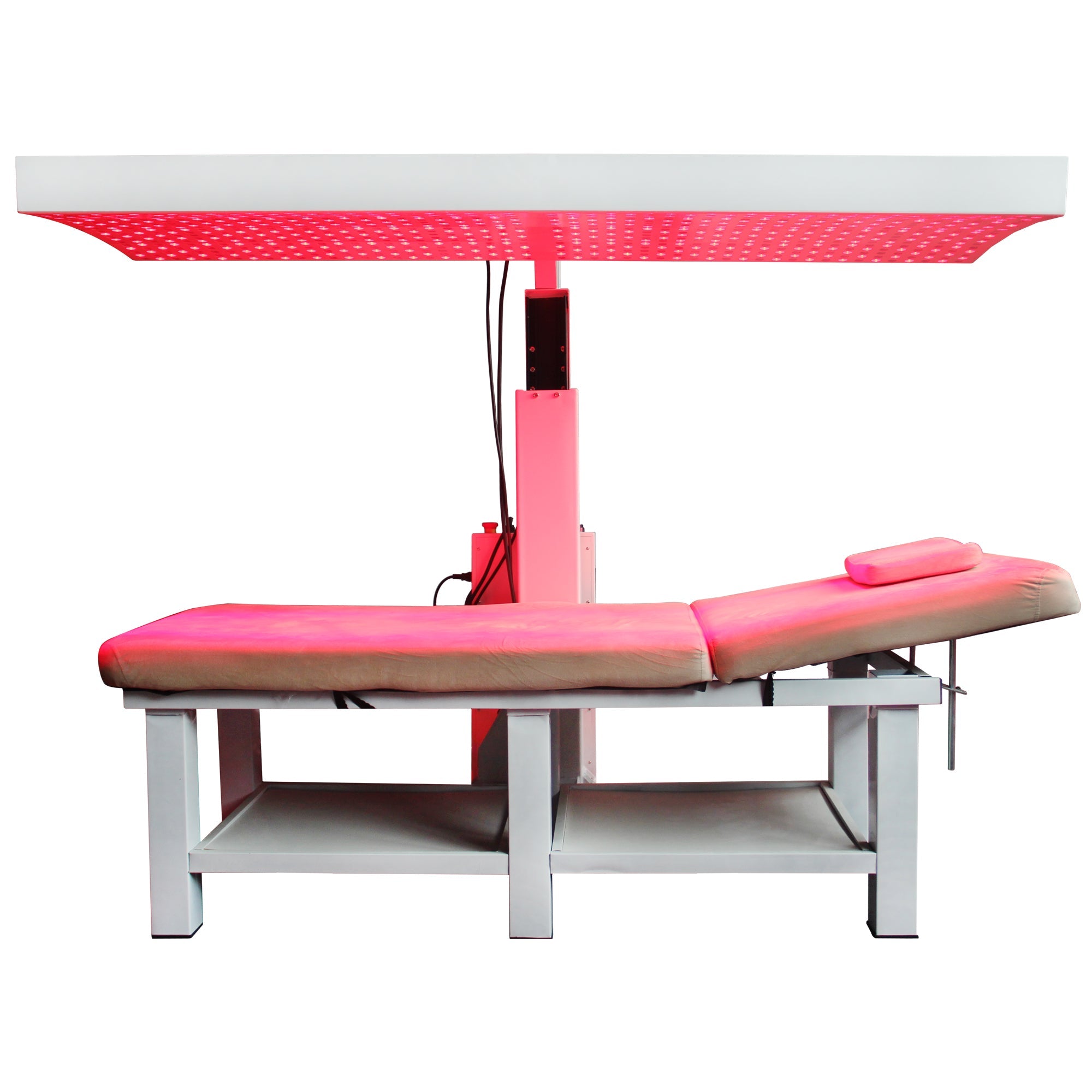 BioLight Adapt System panel positioned over a treatment table, casting red light