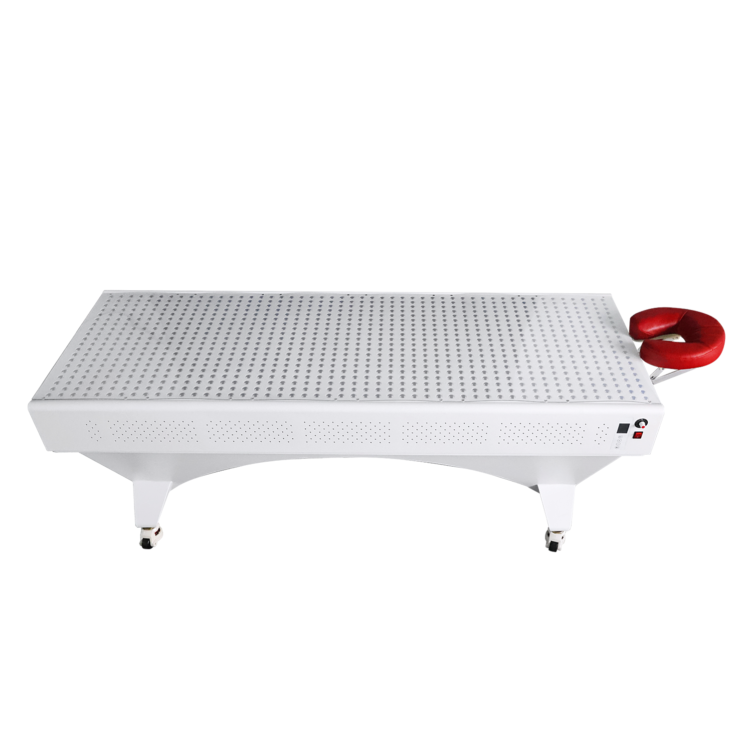BioLight Adapt System table powered off, showing the LED array and red face cradle