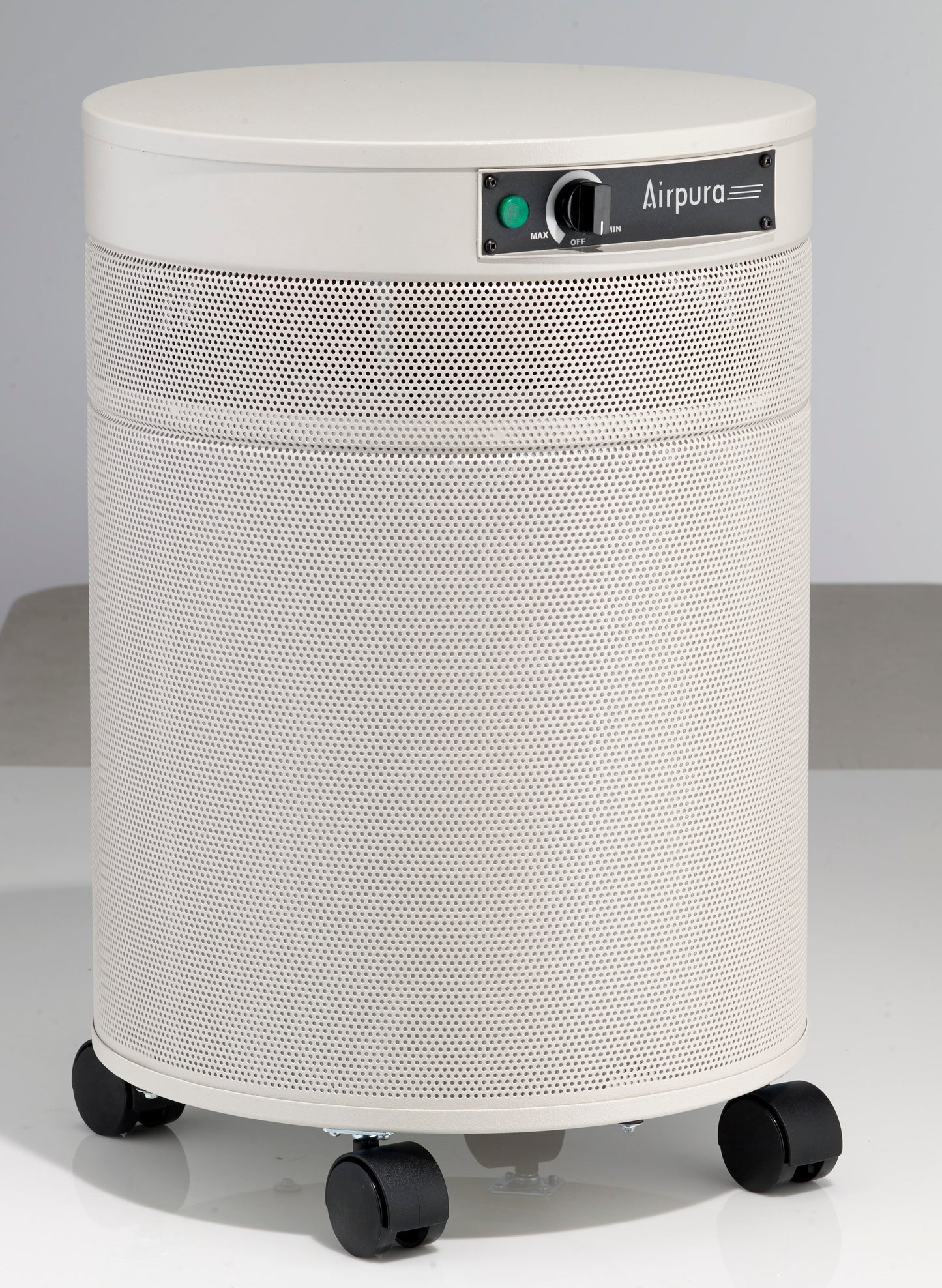 Airpura All-Purpose air purifier, cream finish, side view