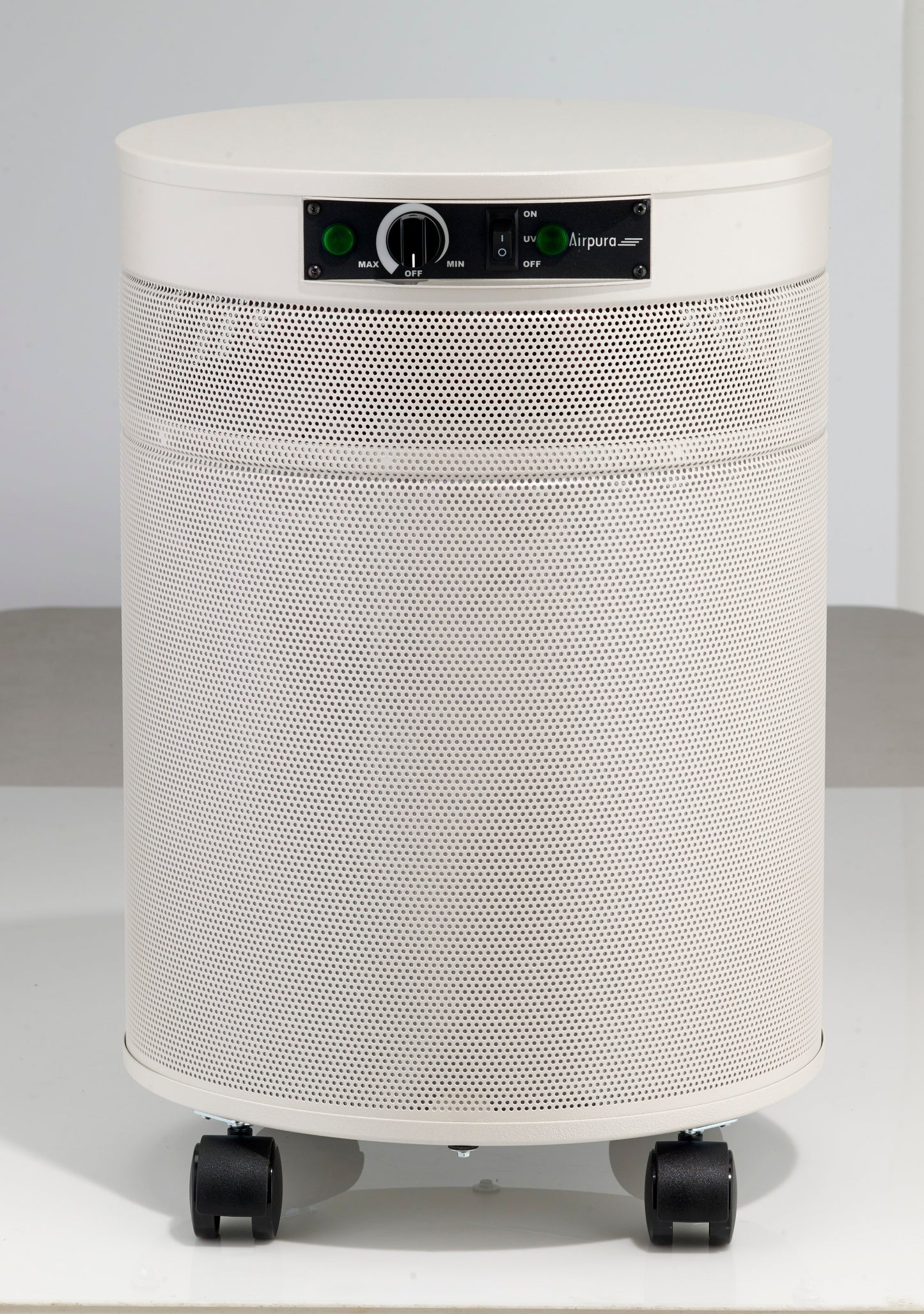 Airpura Microorganisms UV air purifier, cream finish, front view