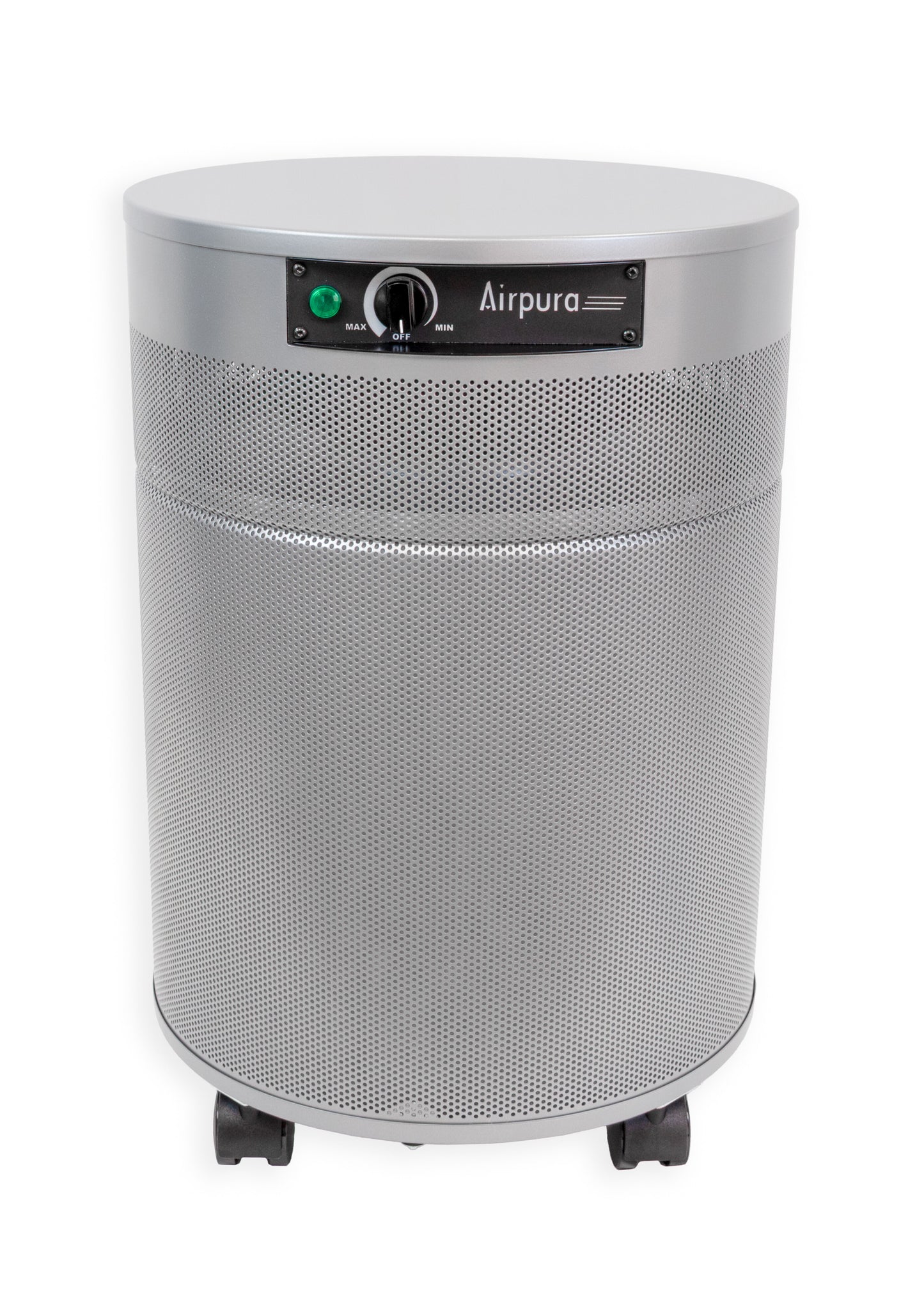 Airpura Odor-Free air purifier, Soft Silver finish, front view