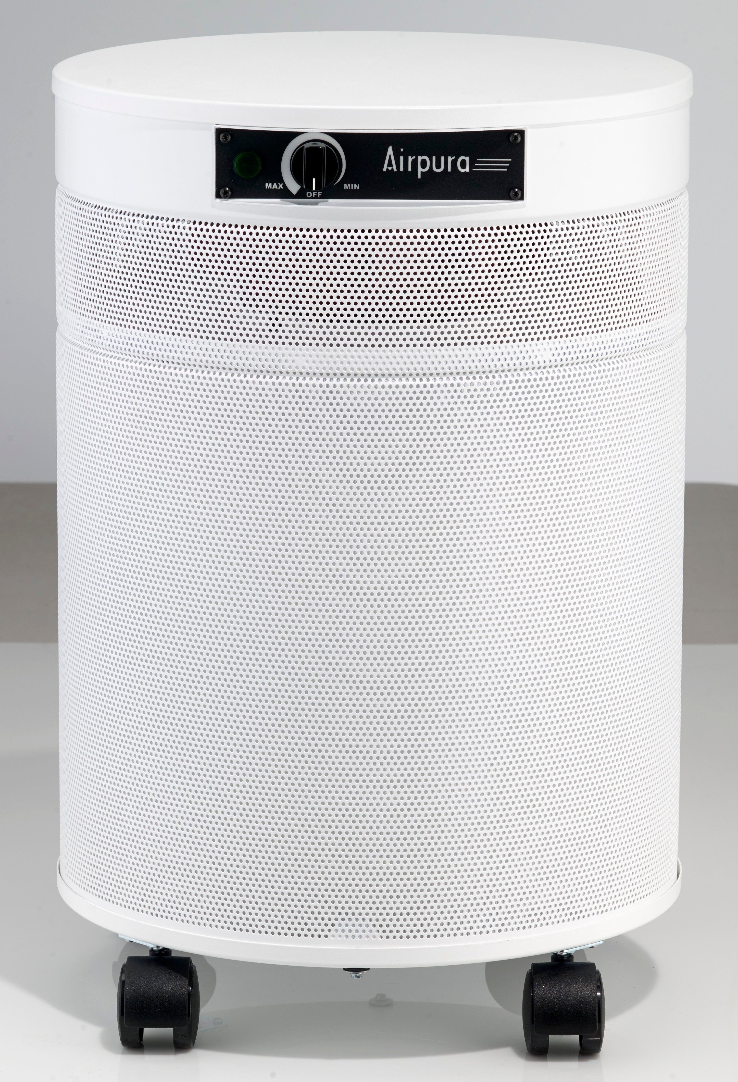 Airpura 600 series air purifier, white finish, front view