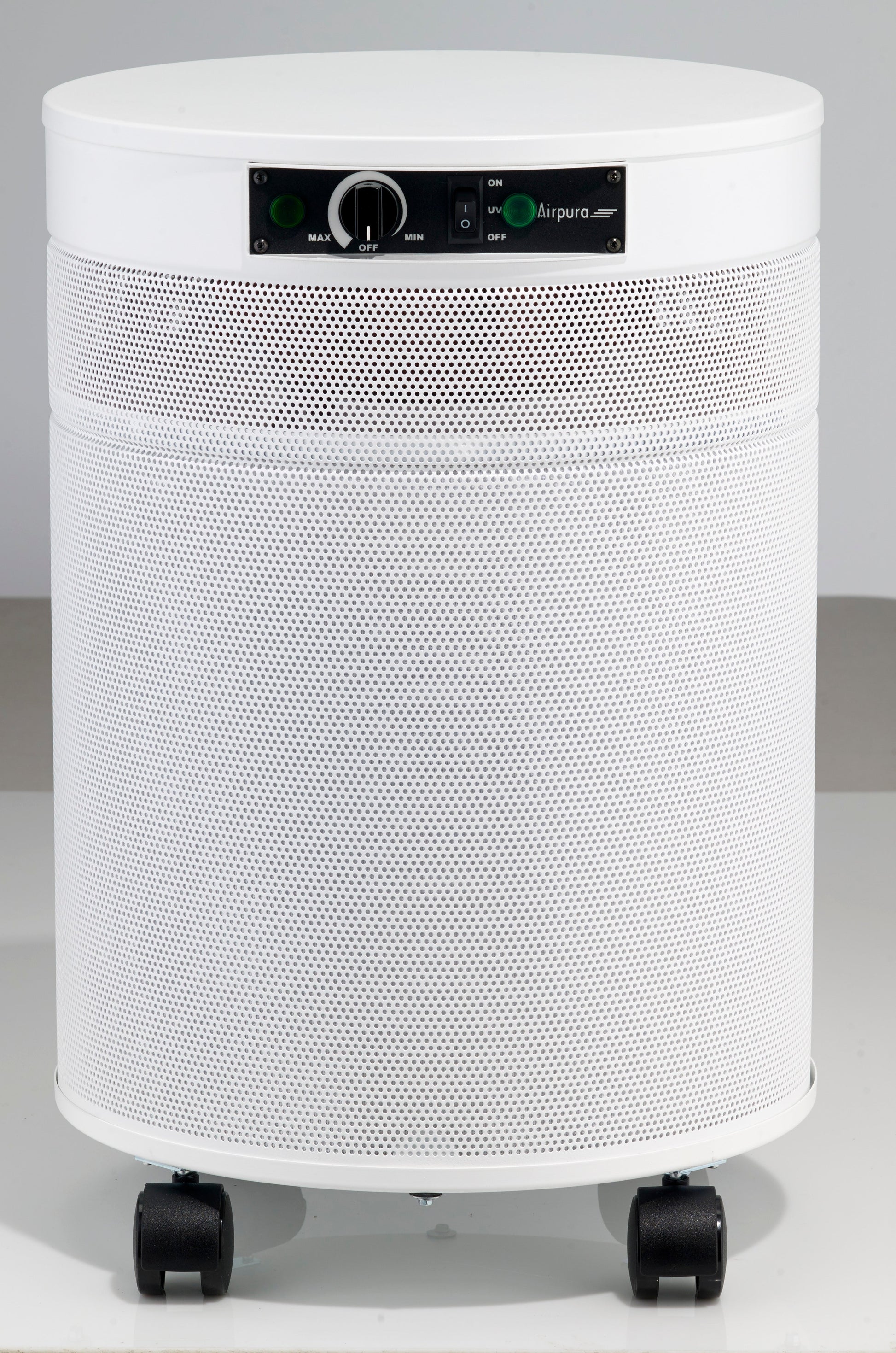 Airpura Microorganisms UV air purifier, white finish, front view