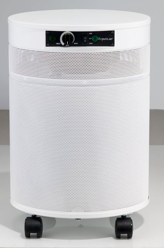 Airpura Microorganisms UV air purifier, white finish, front view