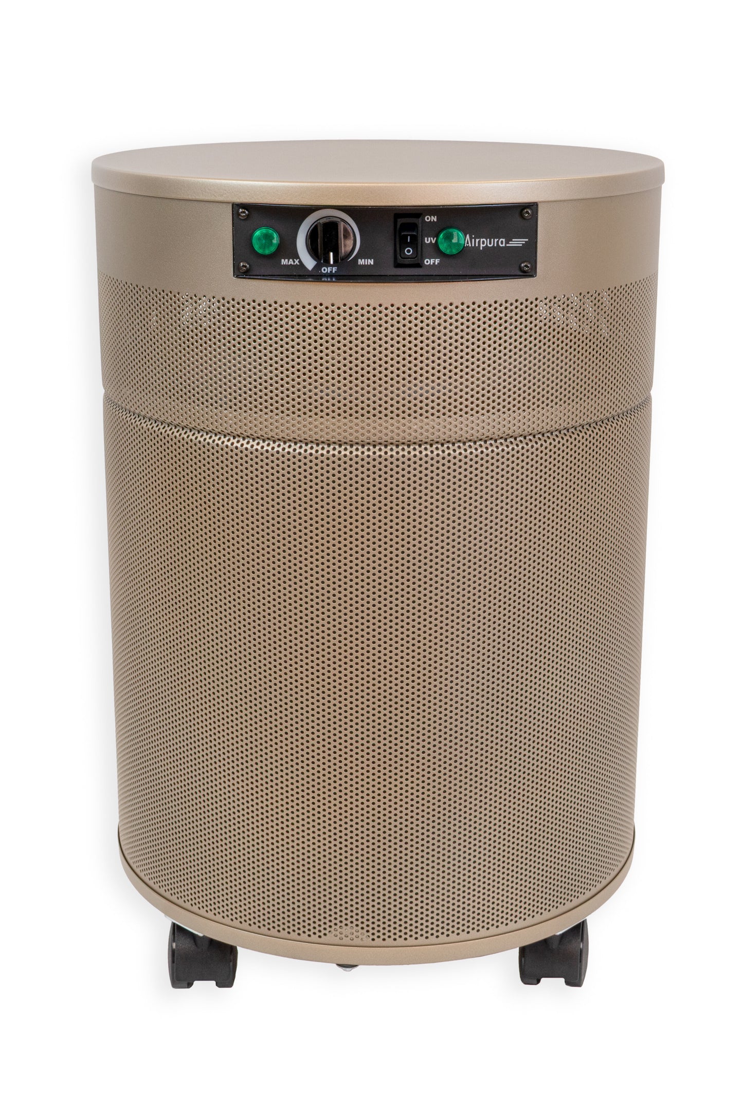 Airpura Microorganisms UV air purifier, Champagne Mist finish, front view