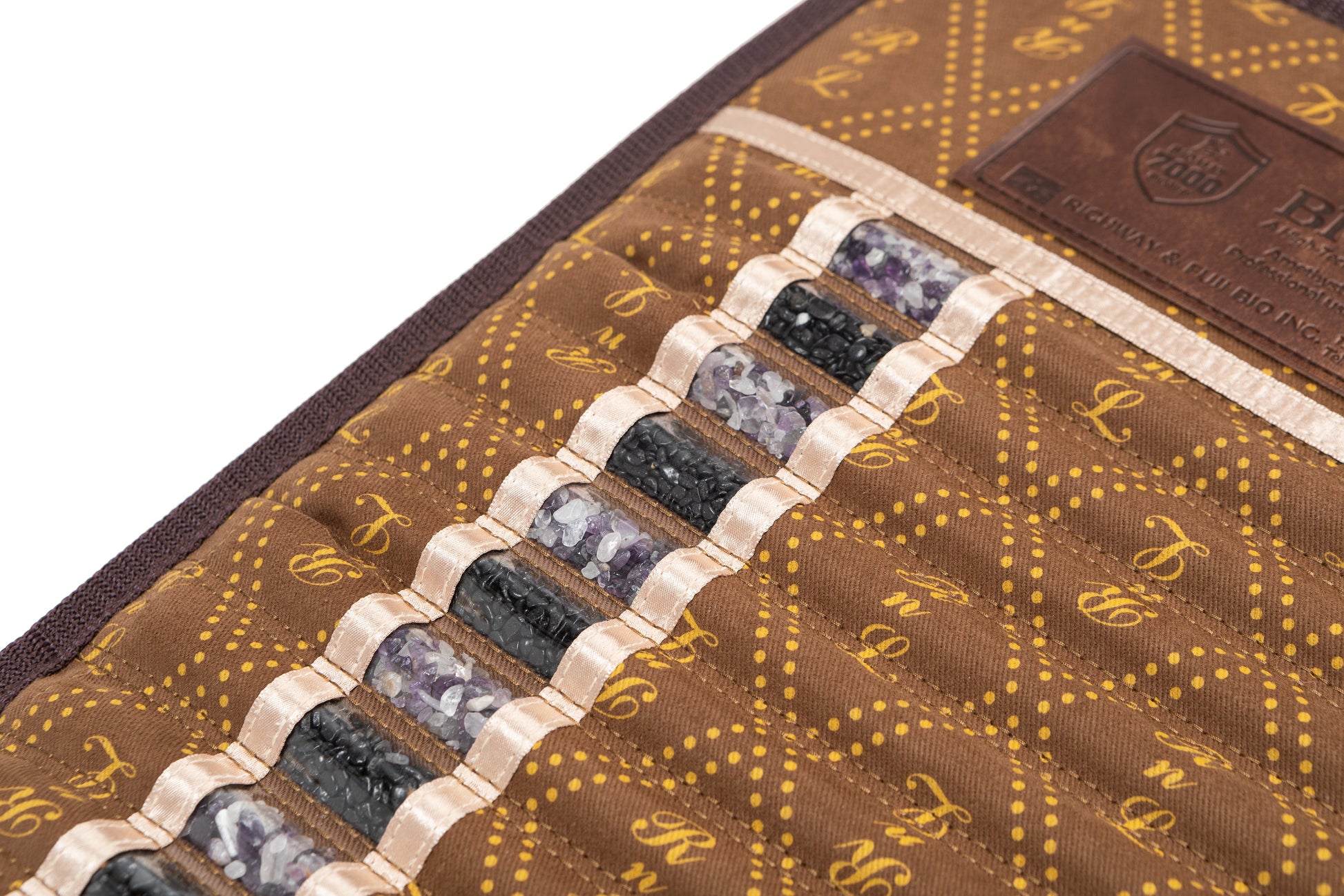 BioMat Mini, monogram leather close-up