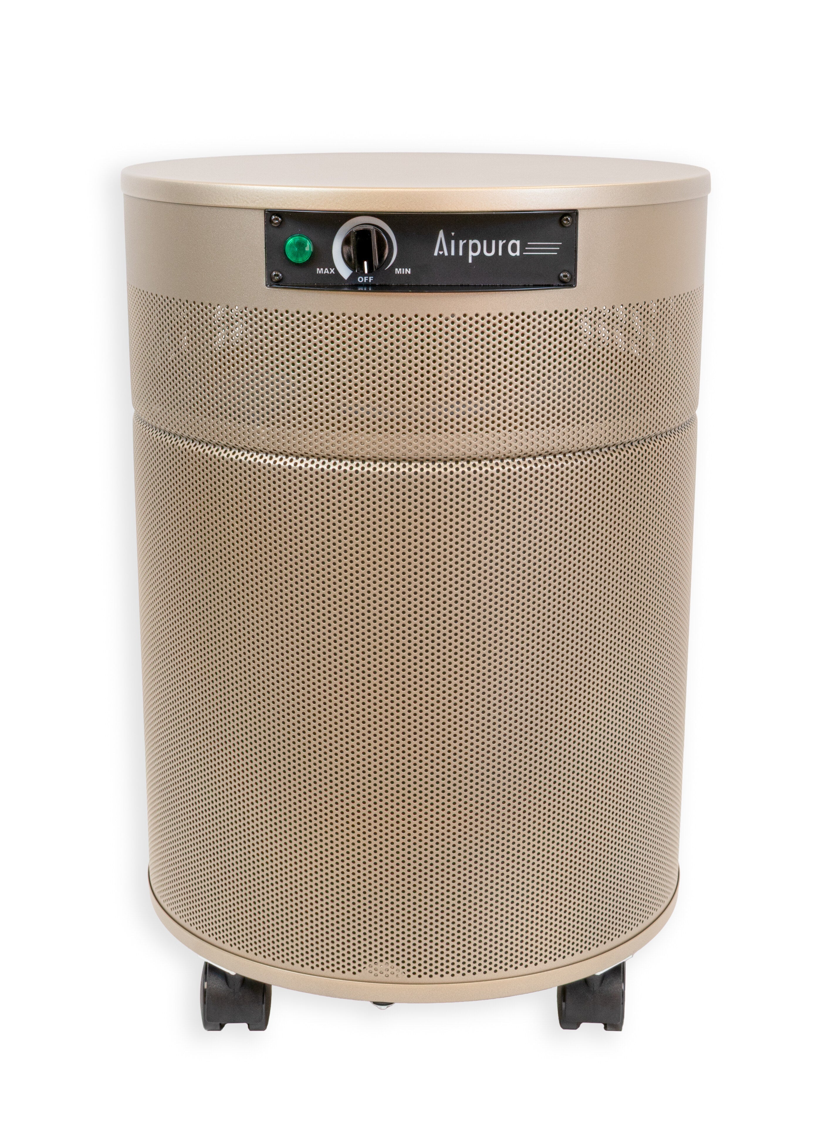 Airpura 600 series air purifier, Champagne Mist finish, front view