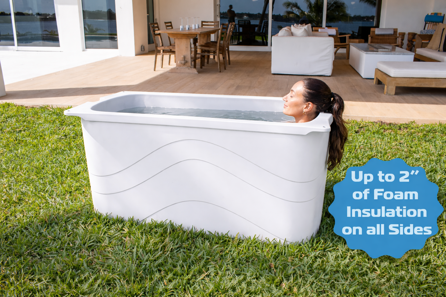 Frozin Cold Plunge Tub White Granite detail #Color_White Granite