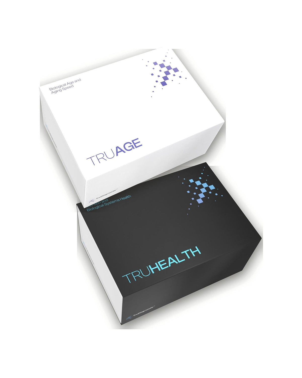 TruAge and TruHealth test kit boxes