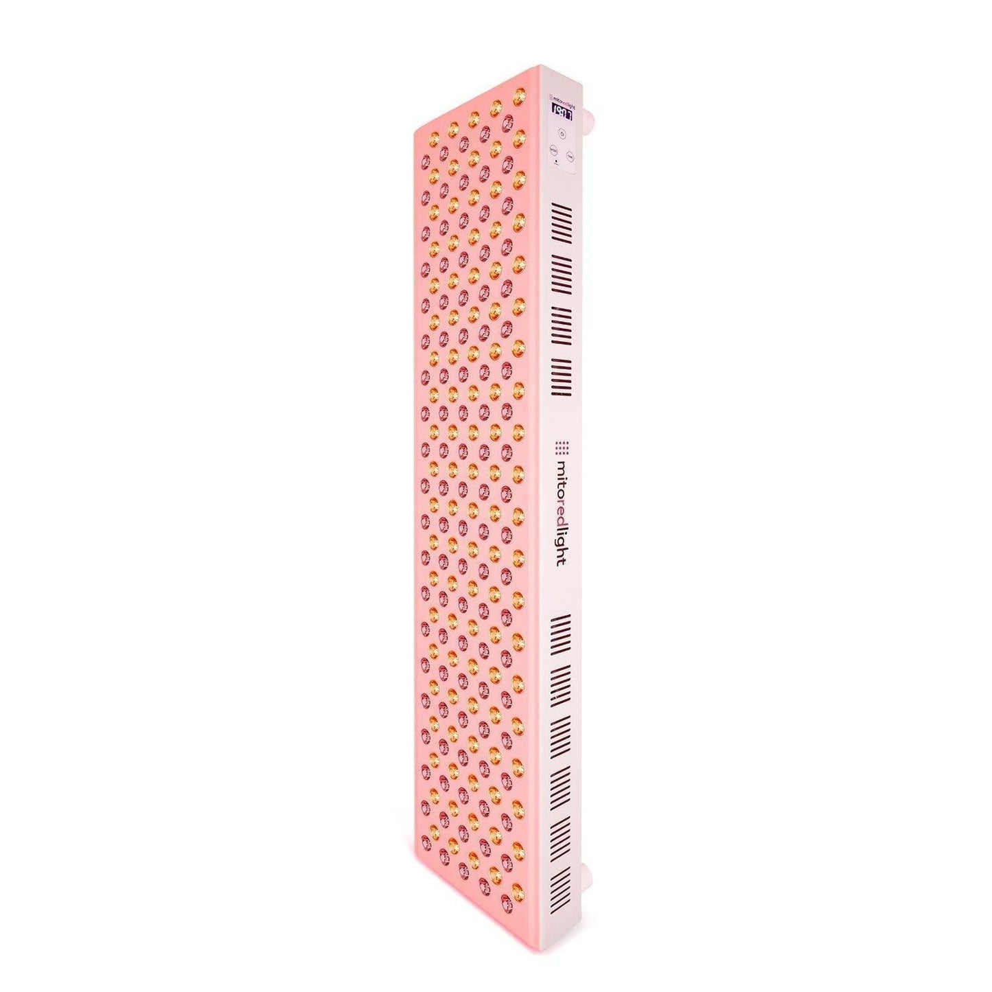 MitoMAX 2.0 red light therapy panel, angled front view