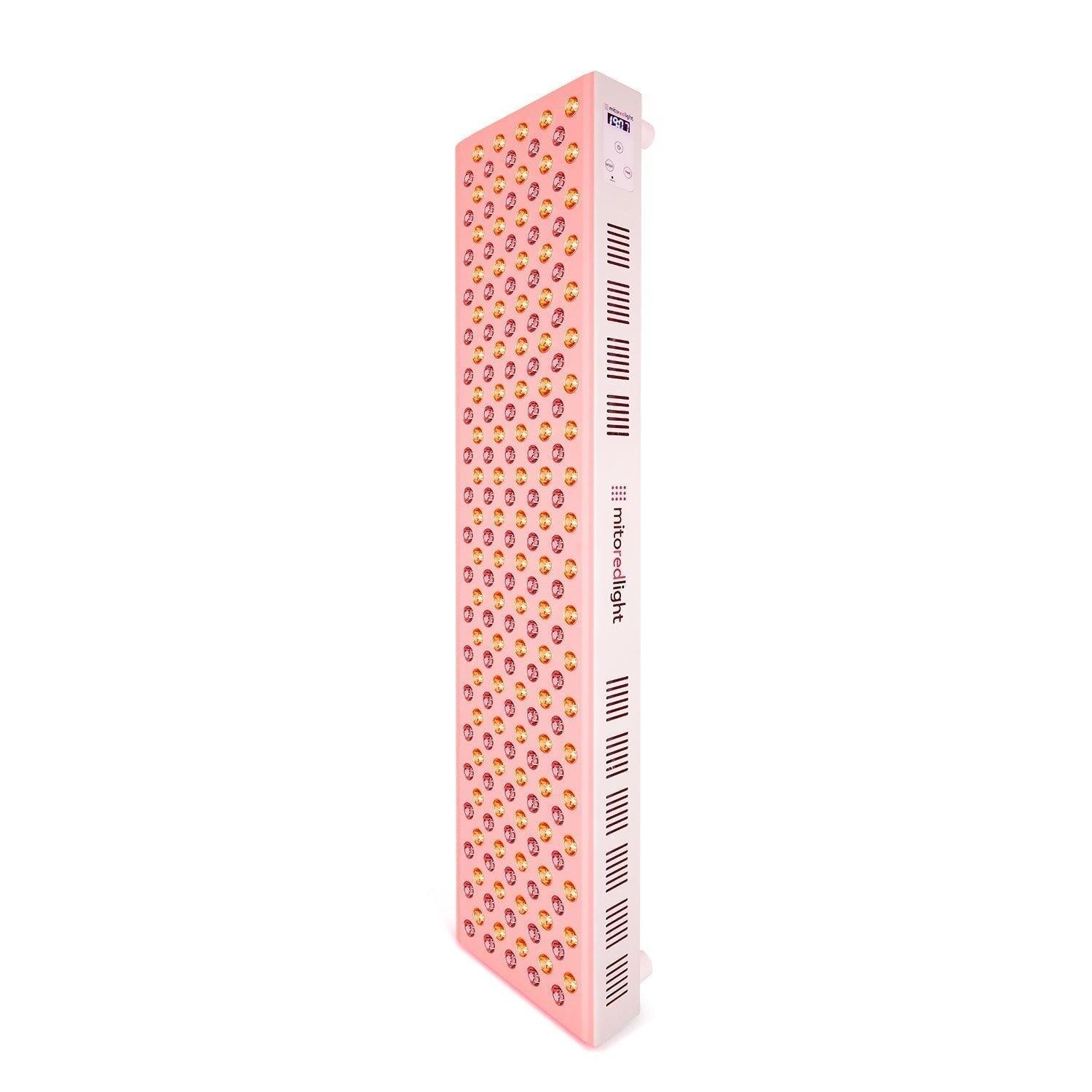 MitoMAX 2.0 red light therapy panel, angled front view