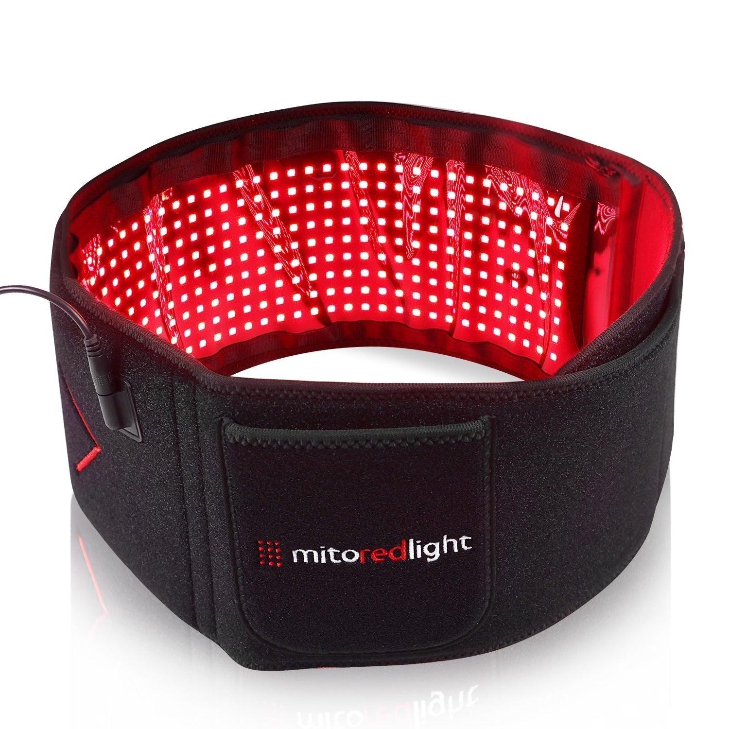 MitoQUAD belt curved in a circle showing the inner red LED array