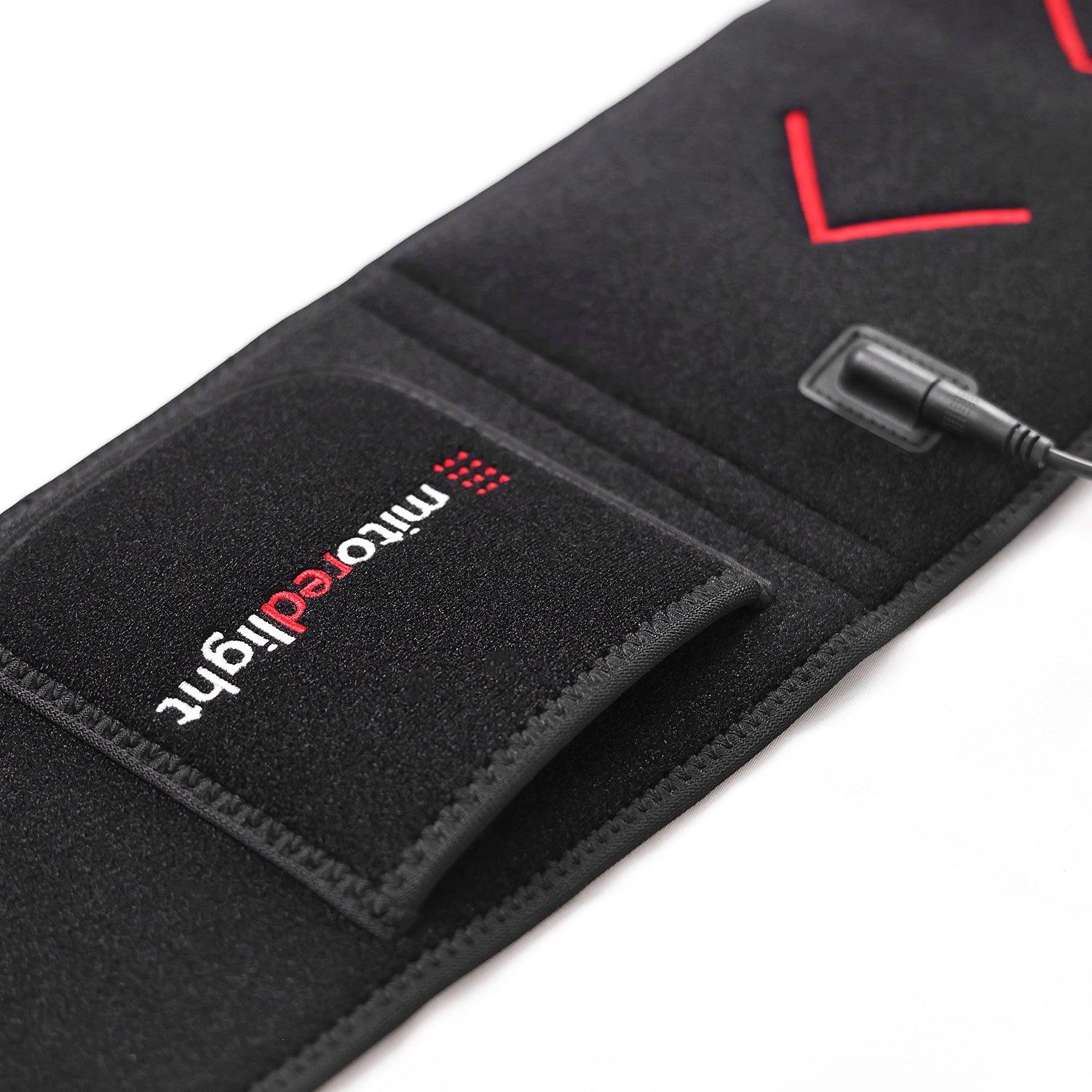 MitoQUAD belt strap and power port detail