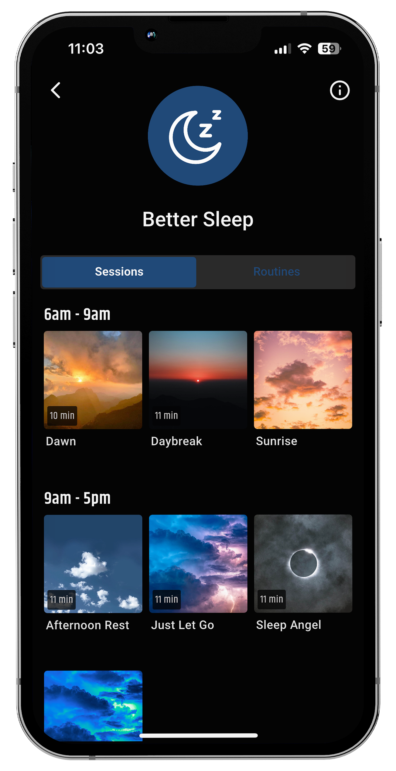 NeuroVIZR session library — Better Sleep
