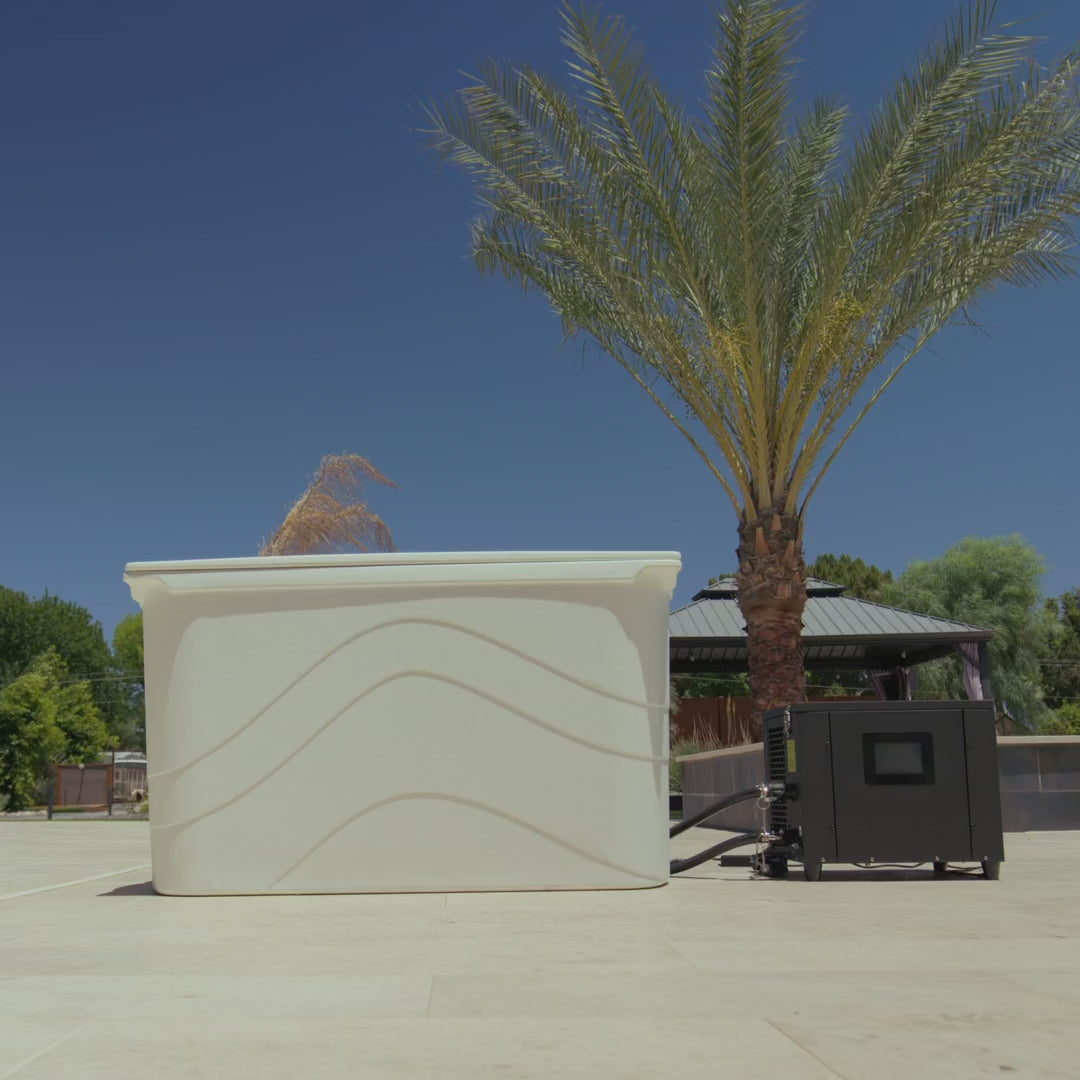 Frozin white granite tub lid coming off next to the chiller #Color_White Granite