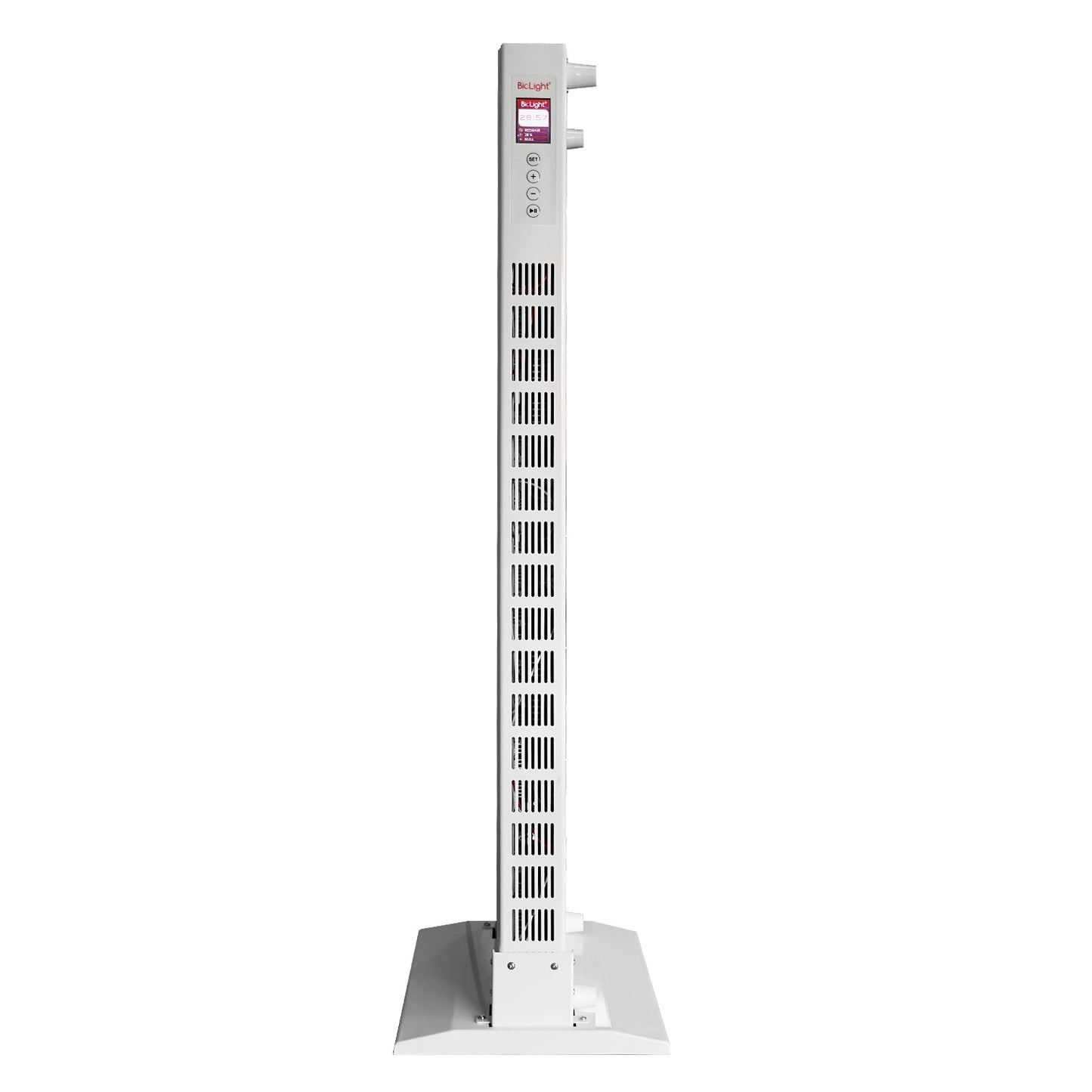BioLight ReStore panel side profile showing cooling vents and control screen