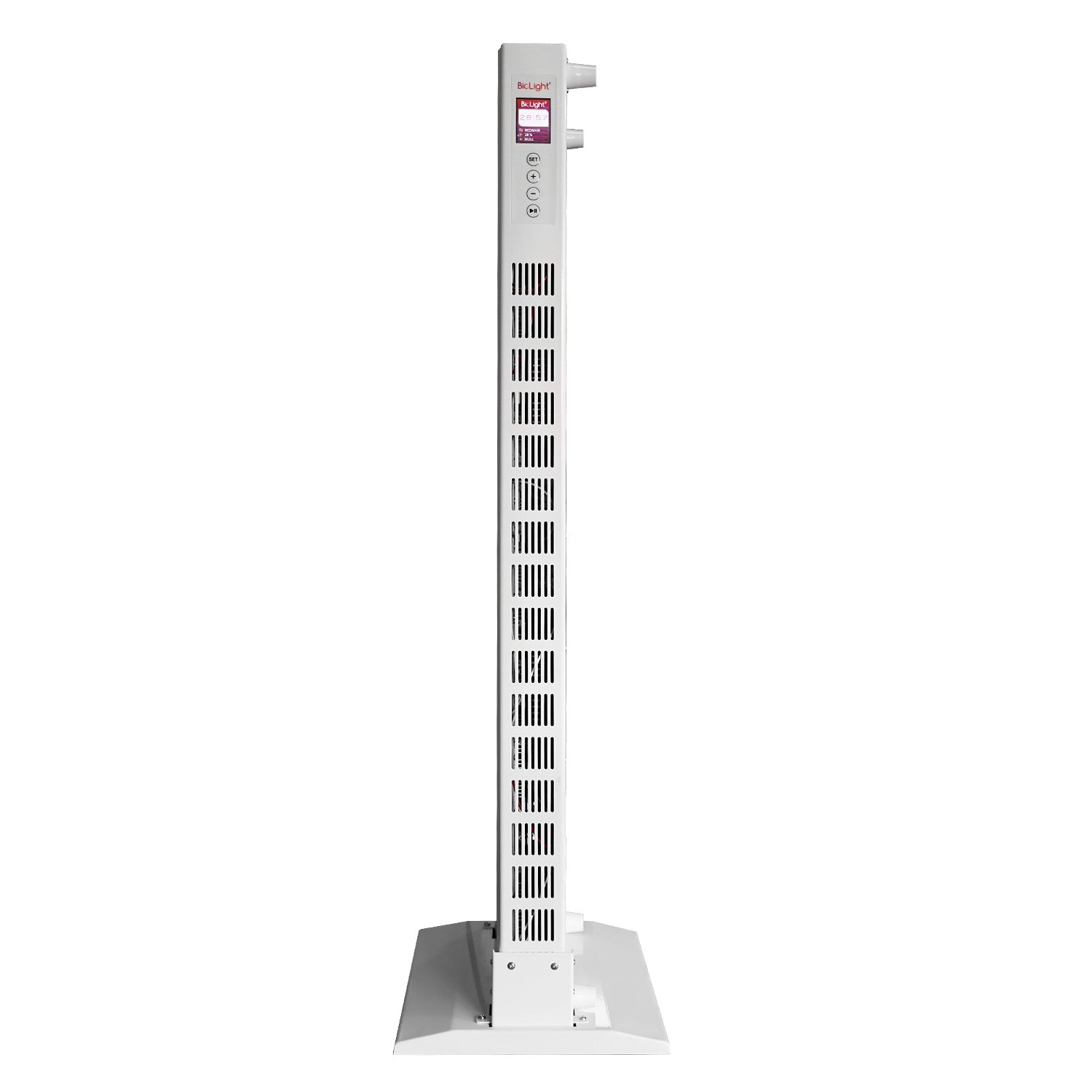 BioLight ReStore panel side profile showing cooling vents and control screen