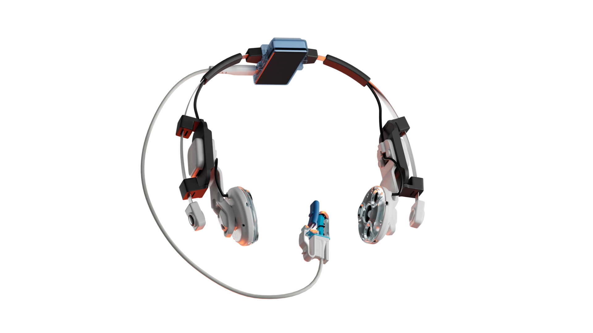 Vielight Vagus kit with bilateral neck modules and intranasal applicator on a dark backdrop