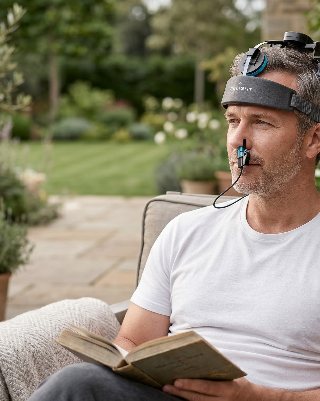 Vielight Neuro Duo worn outdoors